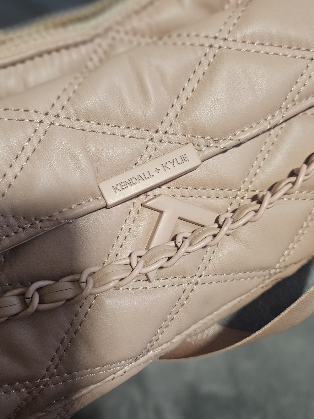 Kendall & Kylie Quilted Leather Crossbody Bag in Nude - Picture 8 of 10